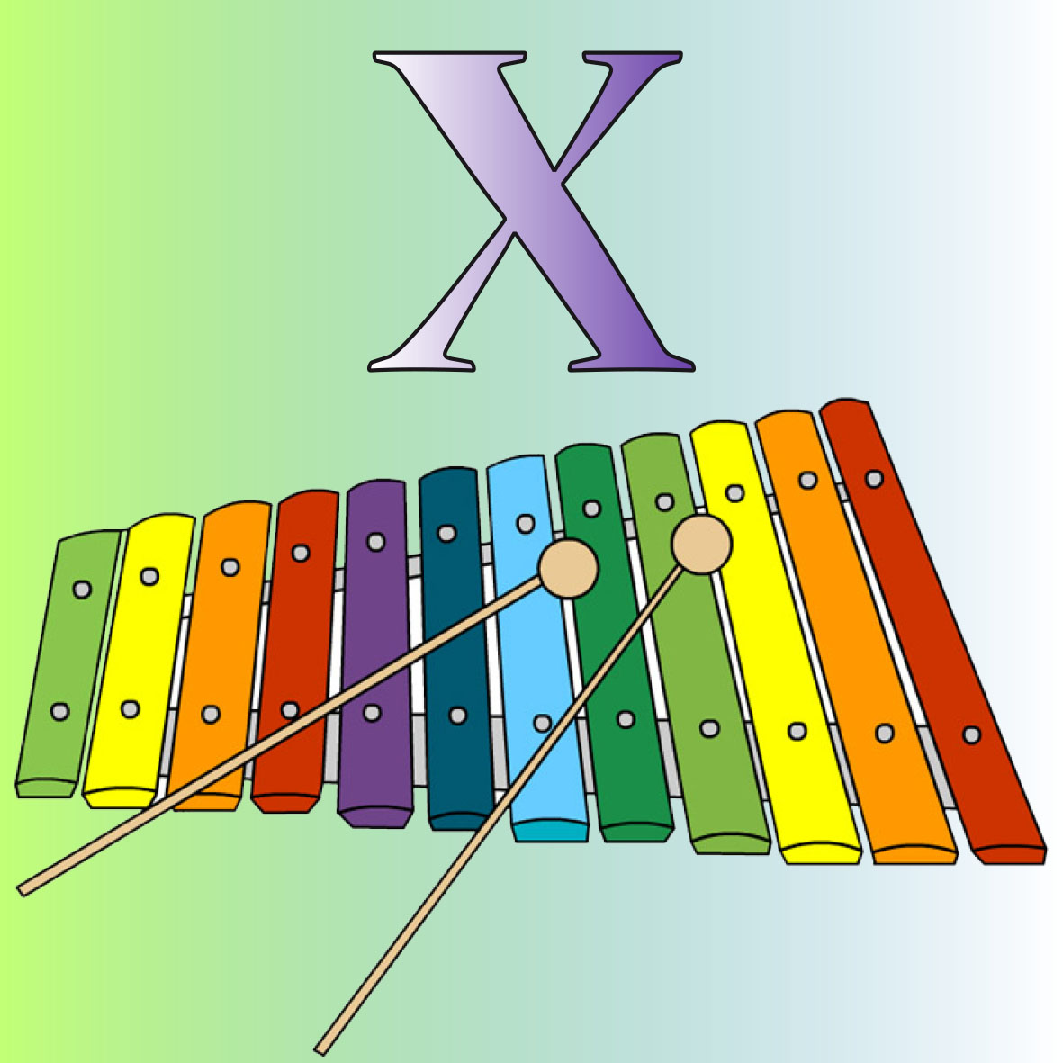 imagen de un instrumento musical llamado  Xilofono