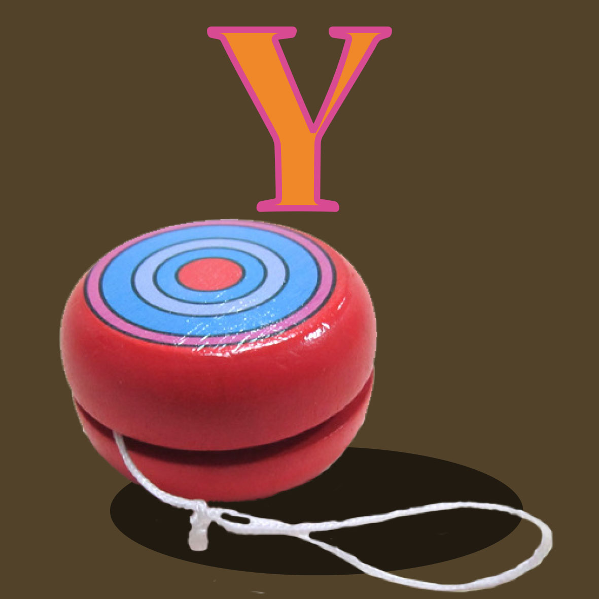 imagen de un juguete llamado yoyo, tiene una forma redondo que de el cuelga una cuerda 