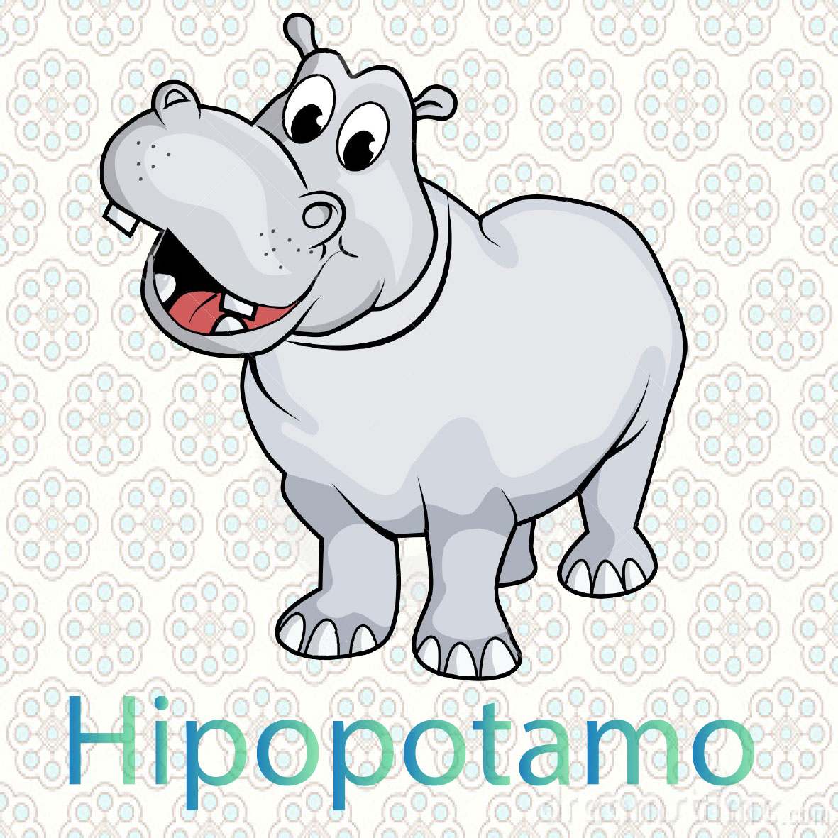  imagen de un hipopotamo, viven en Asia, son animales muy grandes, los hipopotamos comen hiervas. 