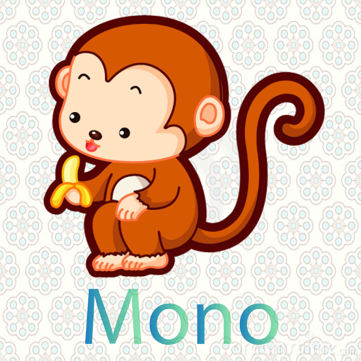imagen de una mono, tienen  cuatro patas, son de color café viven en los arboles mas grandes de la selva se alimentan de bananas